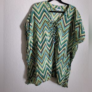 Shiraleah chevron abstract Missoni style swim cover up tunic | one size